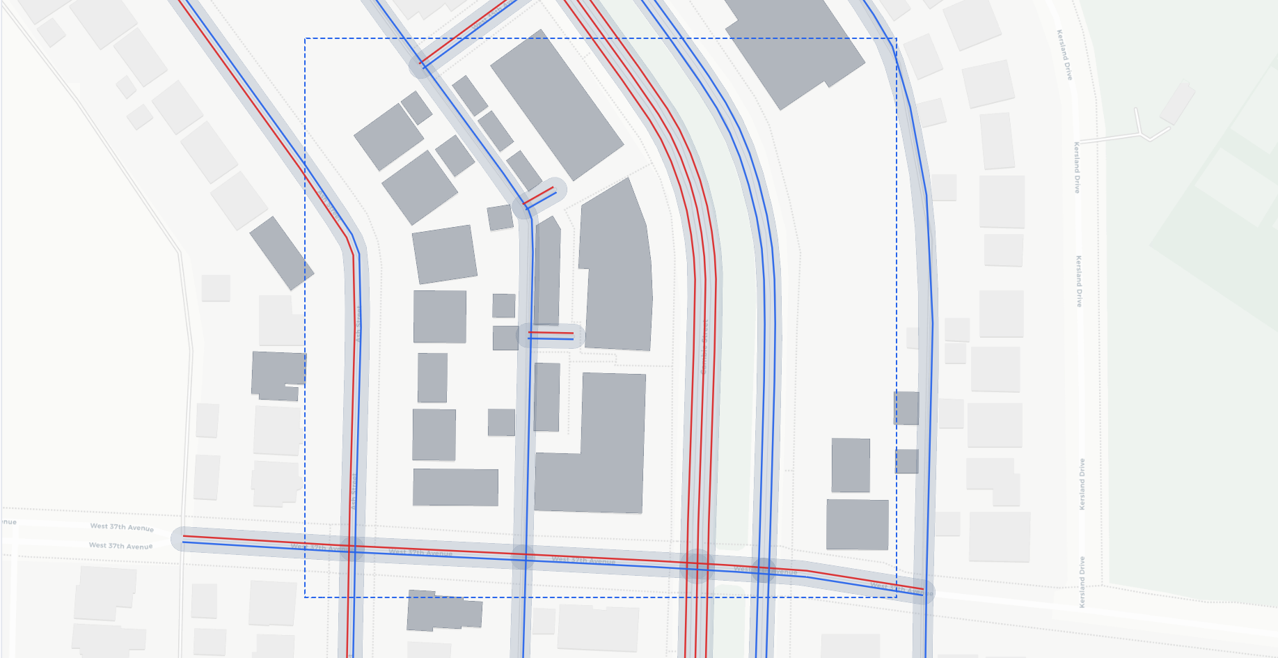 Analyzed Cambie Street map area